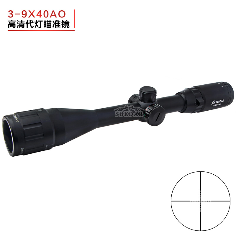 3-9x40AO十线分化高清可调焦带灯带消光筒长款瞄准镜