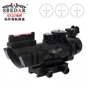 狙击镜4X32光纤导轨版抗震分划板瞄准镜黑色包装
