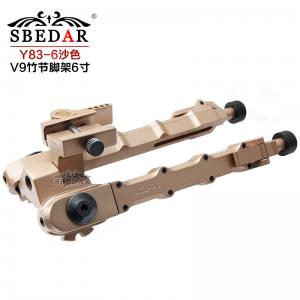 Y83 6寸快拆竹节脚架360度可旋转金属伸缩两脚架送脚尖V9脚架